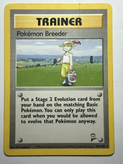 Pokemon Breeder Base Set 2 105/130 MP-HP Pokemon Card - Image 1