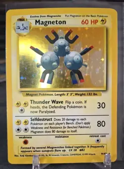1999-2000 Pokemon Magneton Base Set 9/130 Holo Foil Rare Vintage WoTC Card LP-MP - Image 1