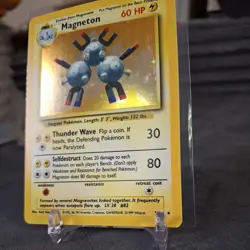 1999-2000 Pokemon Magneton Base Set 9/130 Holo Foil Rare Vintage WoTC Card LP-MP - Image 2