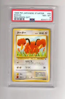Pokemon Card Japanese Doduo PSA 8 NM-Mint, Red/Green Starter Gift Set #84, 1998 - Image 1