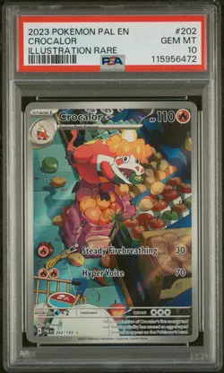 2023 POKEMON PAL EN-PALDEA EVOLVED ILLUSTRATION RARE #202 CROCALOR PSA 10 - Image 1