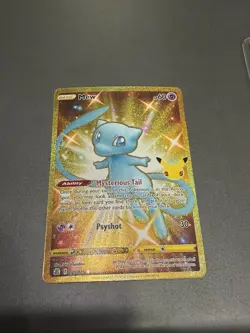 Mew 25/25 Pokemon TCG SWSH Celebrations 25th Anniversary Gold Holo Rare NM - Image 1