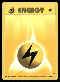 Pokemon Cards Lightning Energy 130/132 1ST EDITION Gym Heroes WOTC NM - Image 1