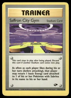 Pokemon Cards Saffron City Gym 122/132 UNLIMITED Gym Challenge WOTC Uncommon NM - Image 1