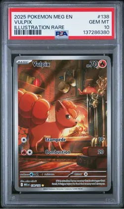 Pokemon Mega Evolution Vulpix 2025 Illustration Rare PSA 10 GEM MT - Image 1