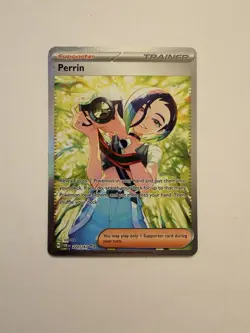 Pokemon TCG Perrin Trainer Supporter Full Art Holo 220/167 Twilight Masquerade - Image 1