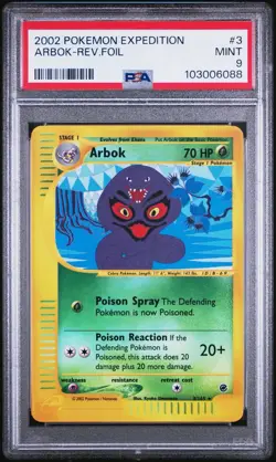 2002 ARBOK REVERSE HOLOFOIL #35 POKEMON EXPEDITION PSA 9 MINT - Image 4