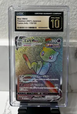2021 Pokemon Japanese Fusion Arts #118/100 Mew Vmax CGC 10 PRISTINE - Image 1