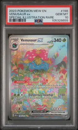 2023 POKEMON MEW EN-151 SPECIAL ILLUSTRATION RARE #198 VENUSAUR EX PSA 10 - Image 1