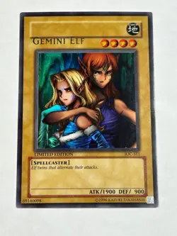 YUGIOH Gemini Elf IOC-SE1 Ultra Rare Lowered Name Misprint ERROR LP - Image 1