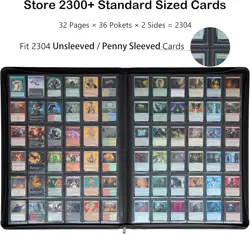 36‑Pocket Ringless Trading Card Binder – Holds 2304 Cards, Side‑Loading Black Pa - Image 2