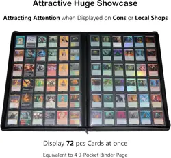 36‑Pocket Ringless Trading Card Binder – Holds 2304 Cards, Side‑Loading Black Pa - Image 4