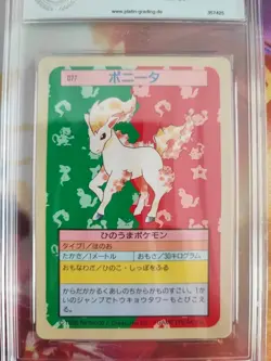 Pokemon Card Ponita Ponyta Topsun Blue Back 1995 Japanese Bandai PGS PSA 9 - Image 3