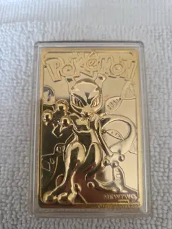 1999 Pokemon Burger King 23k Gold Plated Mewtwo Burger King Card - Image 1