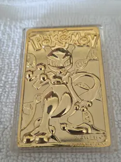 1999 Pokemon Burger King 23k Gold Plated Mewtwo Burger King Card - Image 3