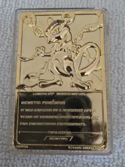 1999 Pokemon Burger King 23k Gold Plated Mewtwo Burger King Card - Image 4
