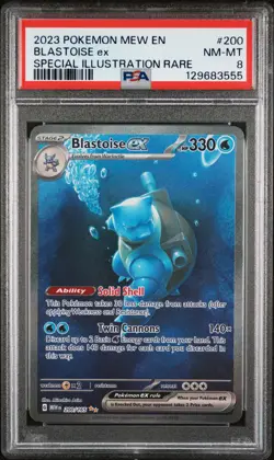 2023 POKEMON MEW EN-151 SPECIAL ILLUSTRATION RARE #200 BLASTOISE EX PSA 8 - Image 1