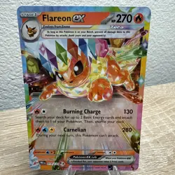 Pokemon TCG Flareon EX 014/131 Prismatic Evolutions Holo Double Rare - Image 1
