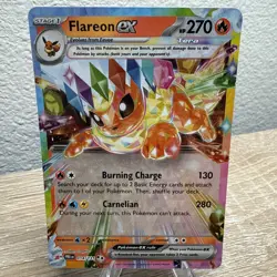 Pokemon TCG Flareon EX 014/131 Prismatic Evolutions Holo Double Rare - Image 5