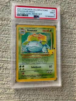 2021 Pokemon Celebrations Venusaur Holo Base Set Classic Collection #15 PSA 9 - Image 1
