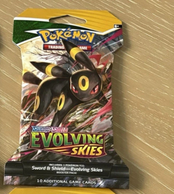 Pokemon TCG Sword & Shield Evolving Skies Sleeved Blister Booster Pack Art Shown - Image 1