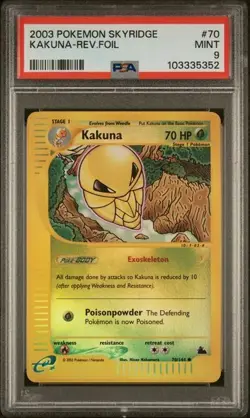 Pokemon Kakuna Skyridge Reverse Holo #70 PSA 9 Mint Low Pop - Image 1