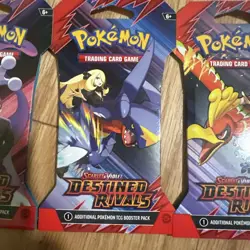 Pokemon TCG Scarlet & Violet Destined Rivals 4x Sleeved Booster Pack Art Set NM - Image 3