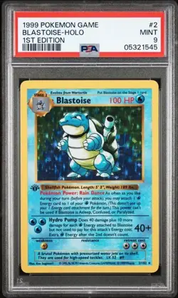 1999 Pokemon Base Set 1st Edition Blastoise #2 Holo PSA 9 - Image 1