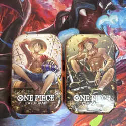 Bandai One Piece CCG Tin Pack Set Vol.2 Kit Promo Booster Luffy Ace English - Image 1
