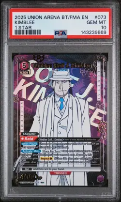 Kimblee #073 2025 Union Arena FMA Fullmetal Alchemist 1 Star PSA 10 - Image 1