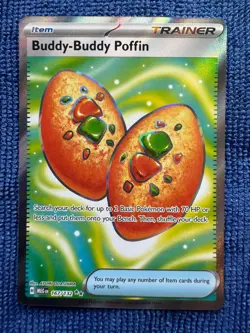 Buddy-Buddy Poffin 167/132 Mega Evolution Pokemon Card Holo Secret Rare NM - Image 1
