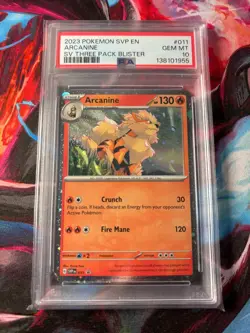 Pokemon TCG Arcanine Black Star Promos SVP011 Holo Promo Cosmos Holo Rare PSA10 - Image 1