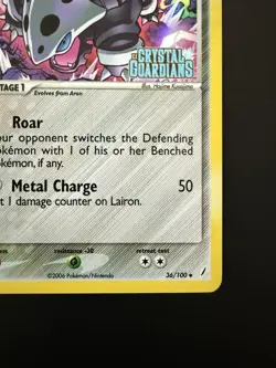 Pokemon TCG Crystal Guardians Lairon 36/100 Stamped Reverse Holo Near Mint - Image 2