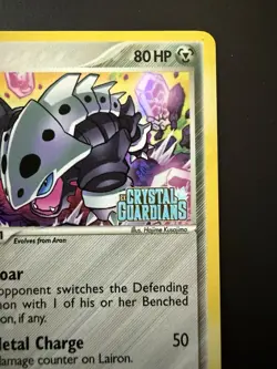 Pokemon TCG Crystal Guardians Lairon 36/100 Stamped Reverse Holo Near Mint - Image 3