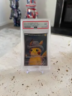 2023 Pokemon x Van Gogh Pikachu with Grey Felt Hat PSA 9 MINT #085 - Image 1