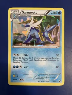 Pokemon Samurott Cracked Ice Holo 31/114 BLW Black & White LP - Image 1