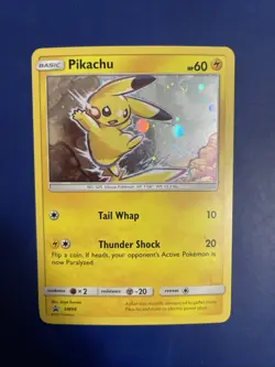 2017 Pokemon Sun & Moon Black Star Promo SM98 Pikachu Cosmos Holo NM SWIRL💫 - Image 1