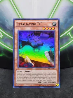 Yugioh Retaliating "C" OP04-EN007 Super Rare NM - Image 1