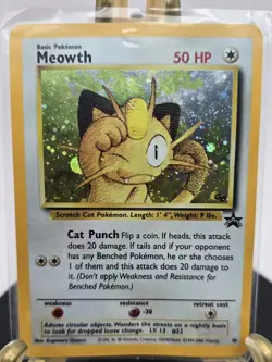 Pokemon TCG Meowth Black Star Promos Holo Card 10 LP/NM Condition - Image 3