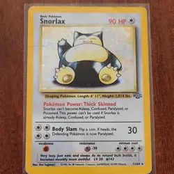 Pokemon TCG Snorlax 11/64 Jungle Holo Rare WOTC. PSA 1 possibility! Rare Card - Image 1