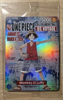 One Piece Rutgers MONKEY D. LUFFY Promo Card College Basketball US Voyage - Image 1