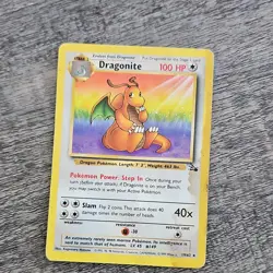 Pokemon Dragonite Fossil Holo Rare 19/62 100 HP Stage 2 Wizards 1999 Card - Image 1