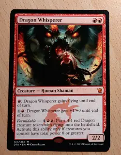MTG Magic Drachenflusterin, Drachen von Tarkir, Dragon Whisperer, English Mythic - Image 1