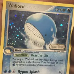 Pokemon - Wailord 14/92 Rare Reverse Holo Ex Legend Maker HP Crease - Image 3