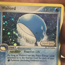 Pokemon - Wailord 14/92 Rare Reverse Holo Ex Legend Maker HP Crease - Image 4