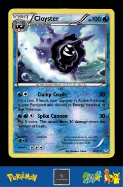 2016 Pokemon XY Generations 20th 20/83 Cloyster Reverse - Image 1
