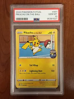 Pokemon Pikachu on the Ball Futsal Promo 001/005 PSA 10 2020 - Image 1