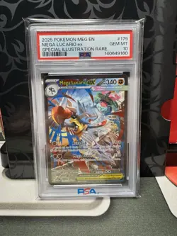 2025 Pokemon Mega Evolution Mega Lucario EX Special Illustration Rare PSA 10 - Image 1