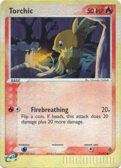 1x Torchic - 77/97 - Common - Reverse Holo Lightly Played Pokemon EX - Dragon - Image 1