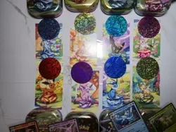Pokemon Prismatic Evolutions Cosmo Promo Cards & EMPTY Mini Tins Costco Pack (8) - Image 2